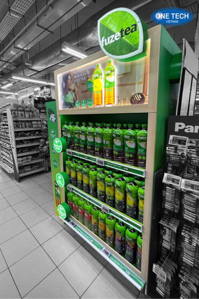 Giá kệ quảng cáo kết hợp đèn LED