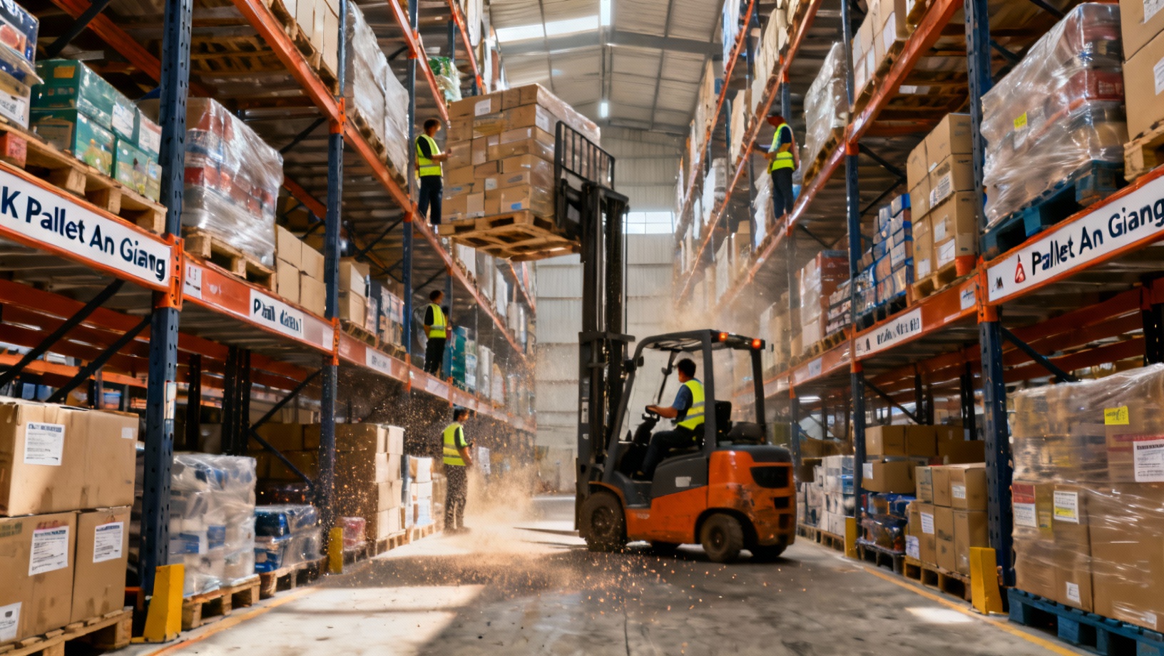 6. Hình ảnh lắp đặt dự án kệ chứa pallet thực tế