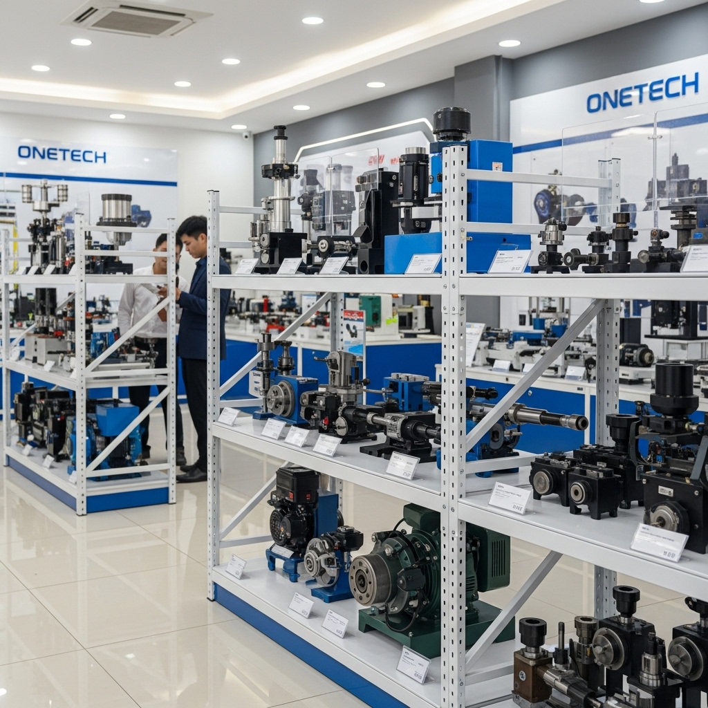 OneTech cung cấp kệ trưng bày máy móc tại An Giang Dịch vụ cung cấp và lắp đặt kệ trưng bày máy móc của OneTech tại An Giang