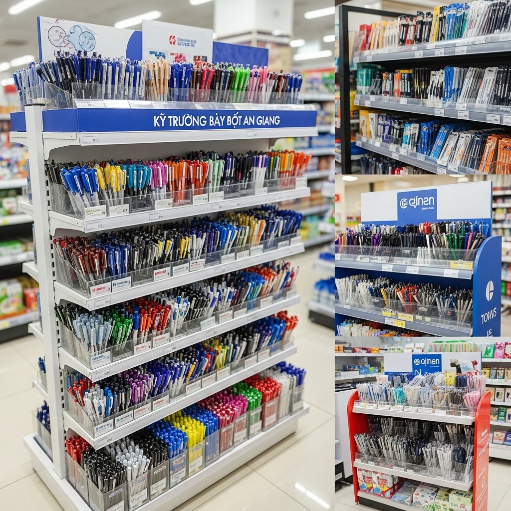 Ứng dụng kệ trưng bày bút trong từng mô hình kinh doanh phổ biến tại An Giang Ứng dụng kệ trưng bày bút trong từng mô hình kinh doanh phổ biến tại An Giang