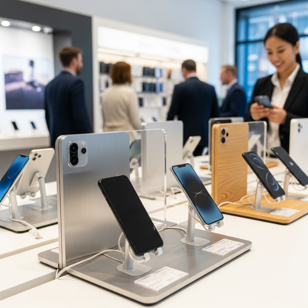 Bí quyết bố trí kệ trưng bày trong showroom điện thoại Bố trí showroom điện thoại tối ưu trải nghiệm