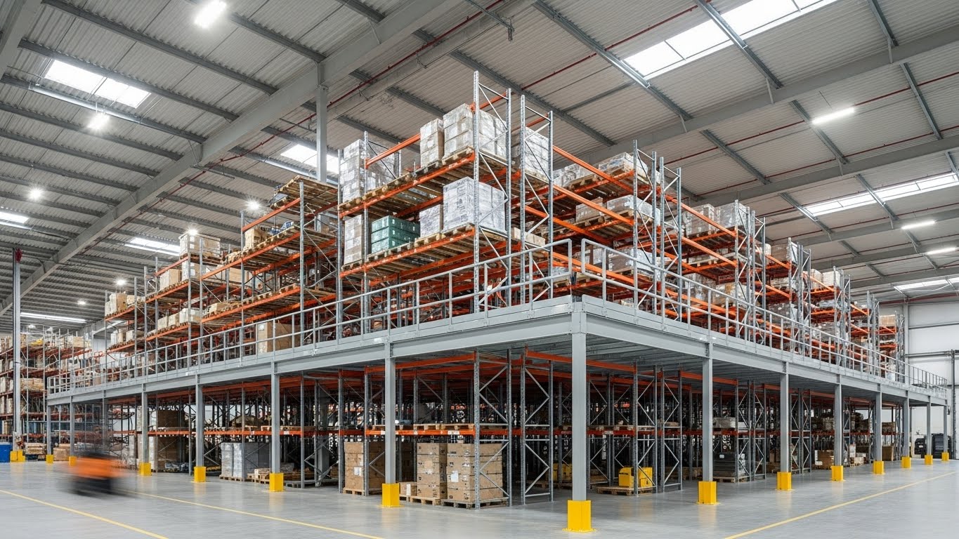 Hệ sàn Mezzanine kết hợp kệ pallet