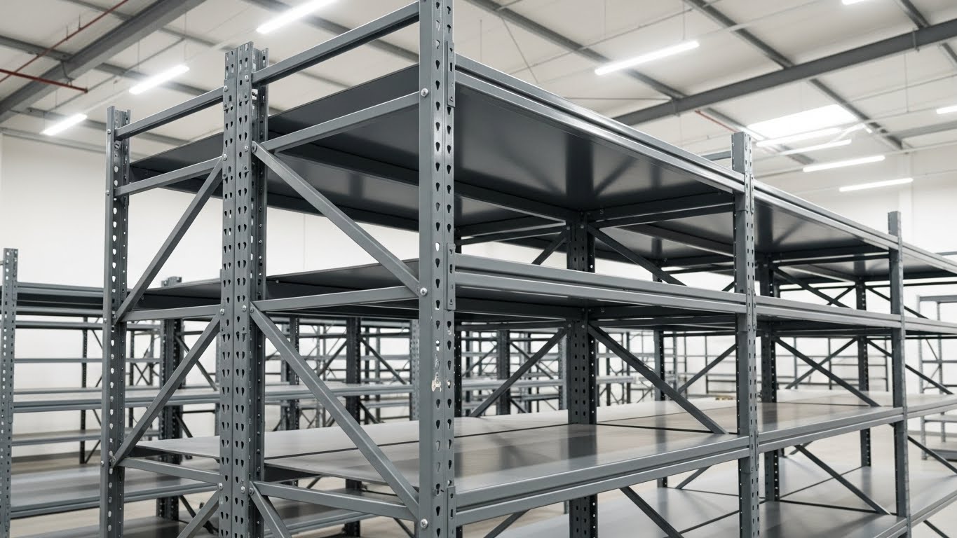 Kết cấu vững chắc của kệ hạng nặng OneTech tại An Giang Hệ thống kệ hạng nặng An Giang sử dụng thép cán nguội loại 1