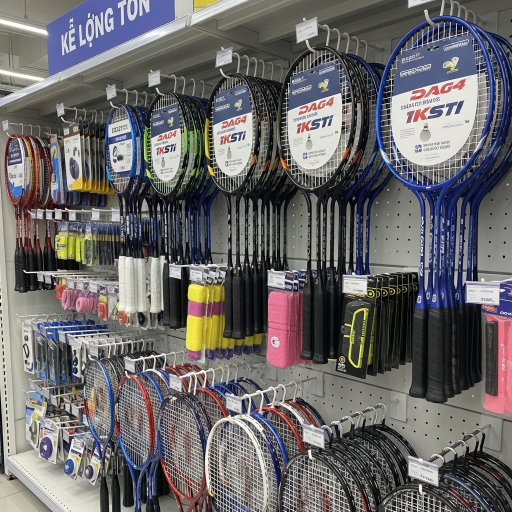 Kệ lưng tôn móc treo trưng bày vợt và phụ kiện thể thao Kệ tôn lỗ kết hợp móc treo bày vợt Pickable