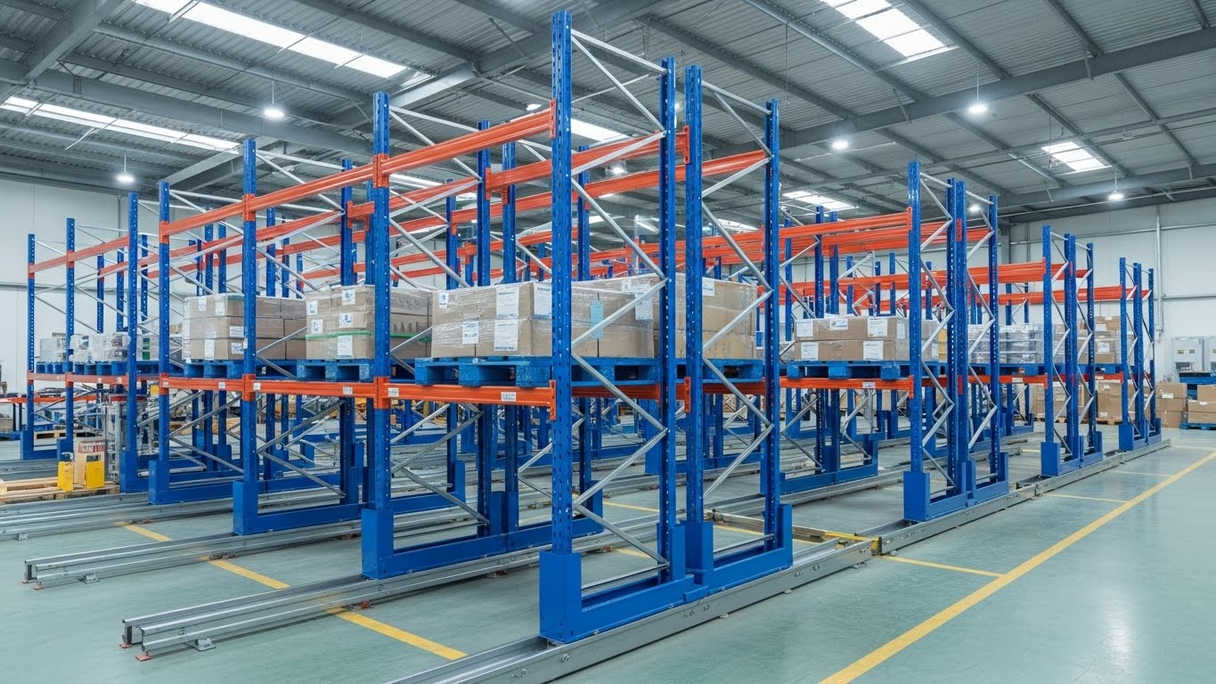 Kệ pallet di động trên ray