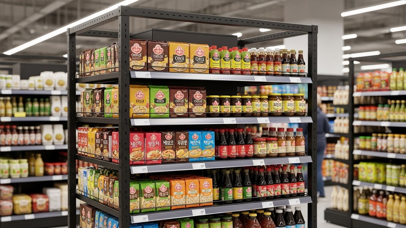 Kệ quảng cáo mì và nước sốt Ottogi do One Tech thiết kế Kệ quảng cáo mì và nước sốt Ottogi do One Tech thiết kế