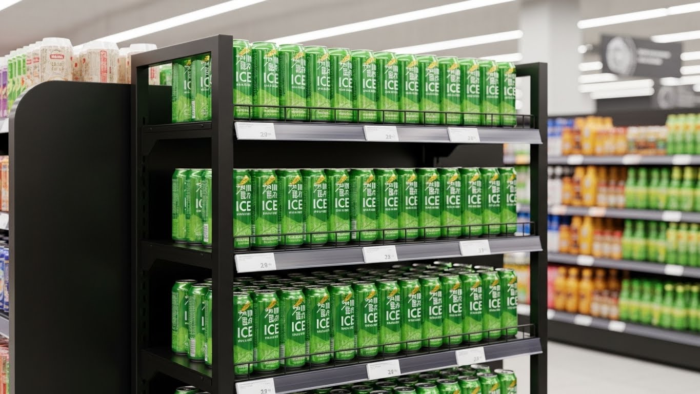Kệ quảng cáo nước giải khát Kirin Ice xanh lá nổi bật Kệ quảng cáo nước giải khát Kirin Ice xanh lá nổi bật