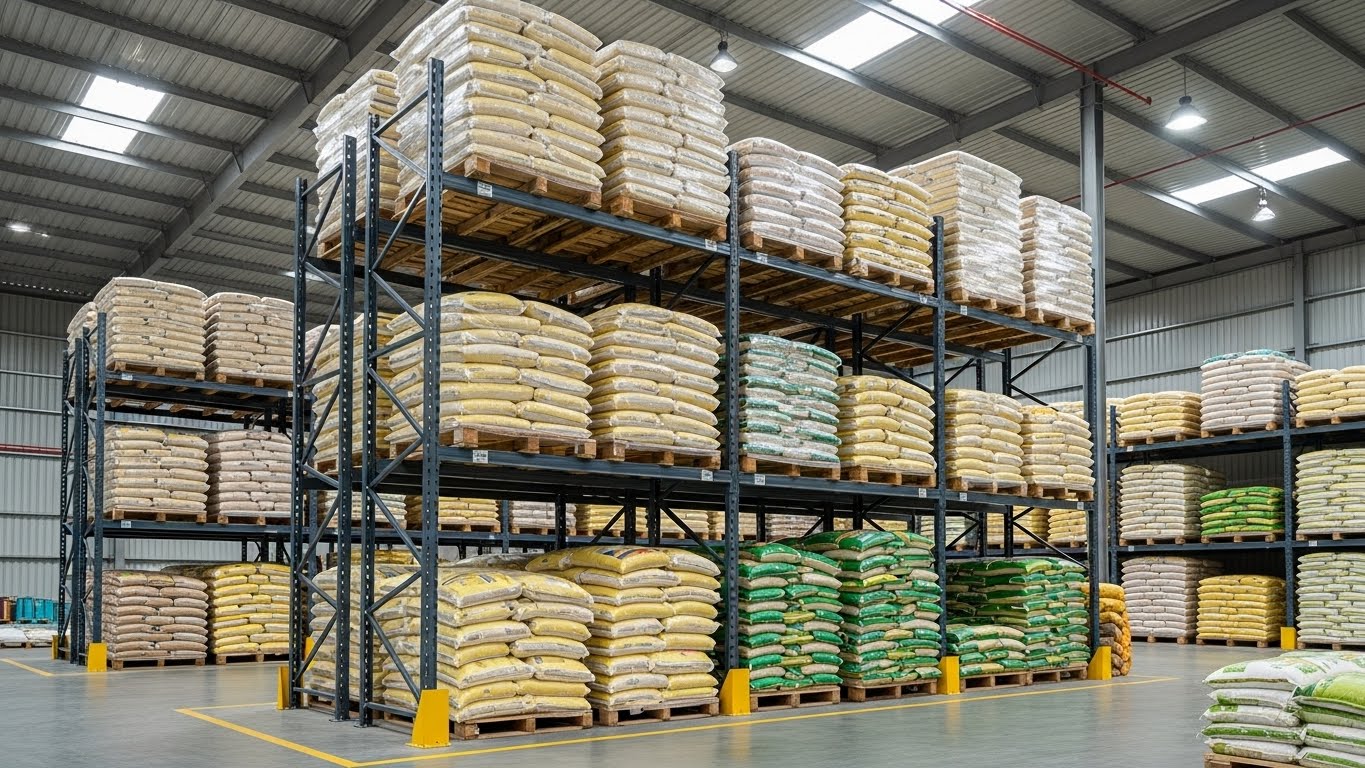 Mẫu kệ Selective chịu tải trọng lớn cho kho nông sản Kệ Selective lắp đặt tại kho gạo An Giang