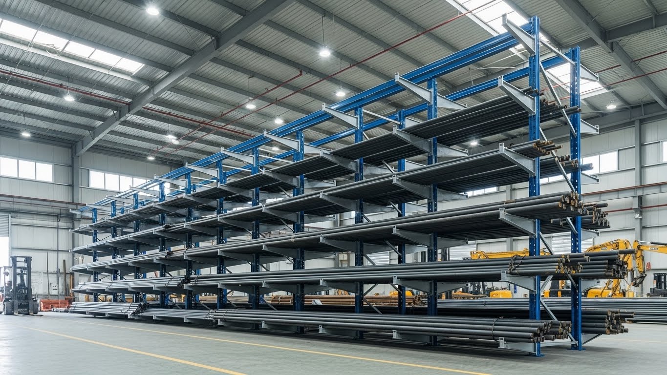 Kệ tay đỡ lưu trữ ống thép và gỗ dài