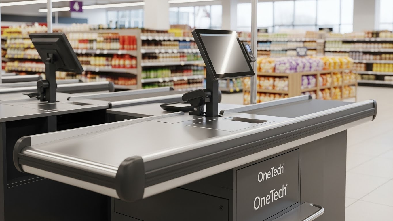 Mẫu bàn thu ngân hiện đại cho siêu thị mini tại An Giang