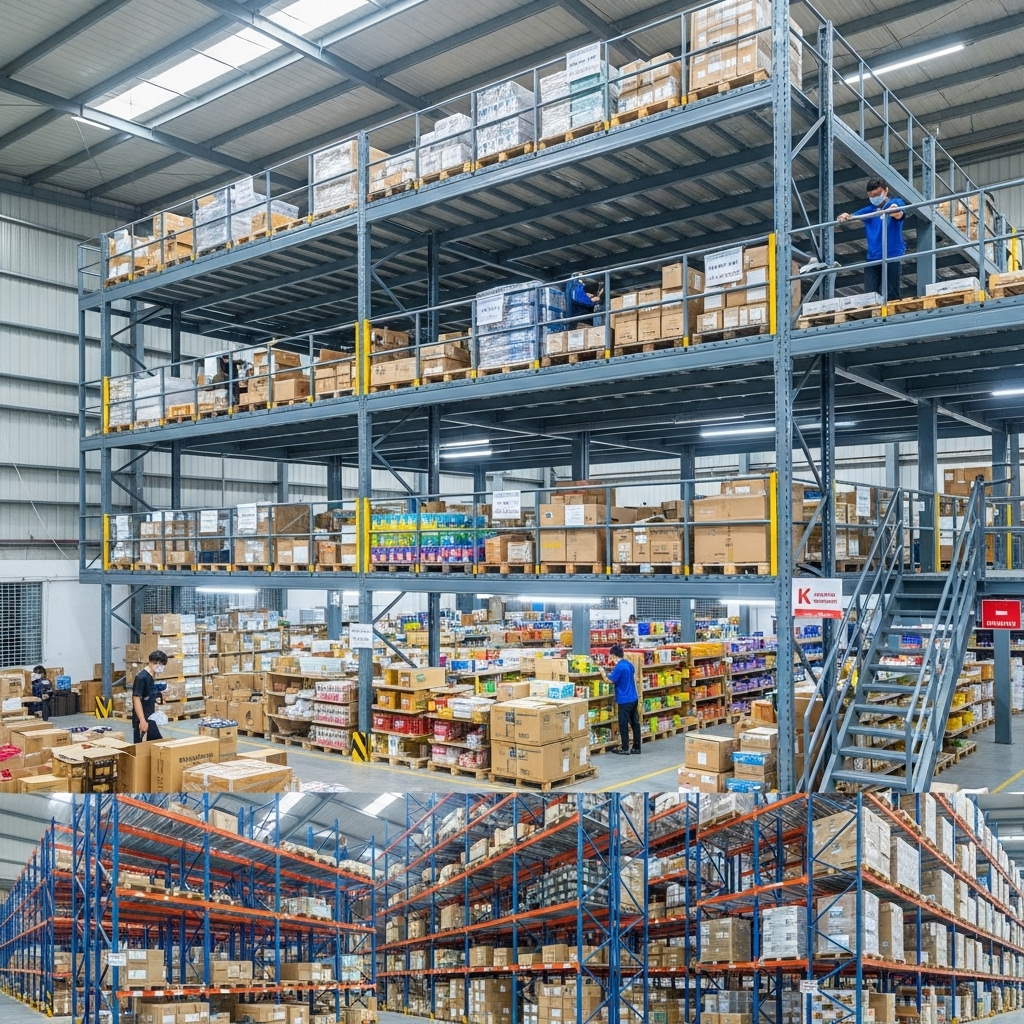 So sánh Kệ sàn Mezzanine với các loại kệ kho khác tại An Giang