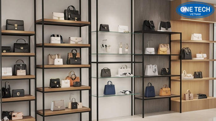 So sanh cac loai ke trung bay tui xach Bảng so sánh kệ sắt gỗ kính treo kết hợp theo độ bền giá thẩm mỹ