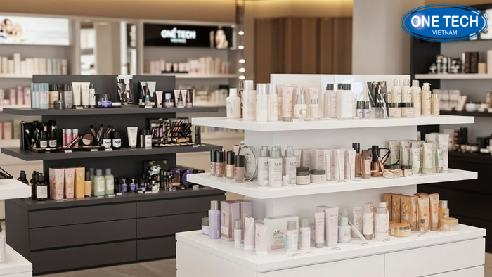 Goc shop truoc va sau khi lap ke trung bay my pham