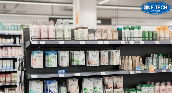 Chọn kệ treo dầu gội dây theo quy mô cửa hàng và mật độ sản phẩm