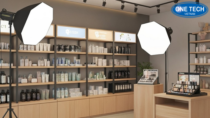 Combo ke ap tuong va ke mini best seller cho shop my pham nho