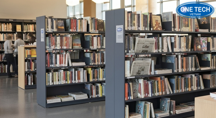 Hình ảnh công trình kệ trưng bày sách báo lắp đặt thực tế tại An Giang