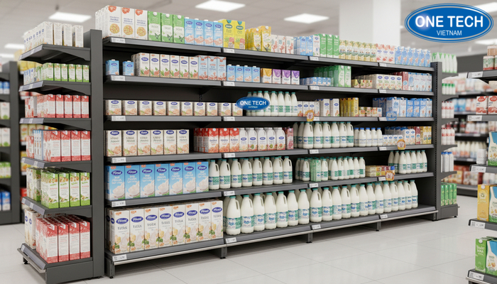 Hướng dẫn chọn kệ trưng bày sữa theo quy mô cửa hàng
