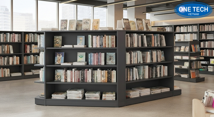 Ứng dụng kệ sách báo tại nhà sách, thư viện và siêu thị