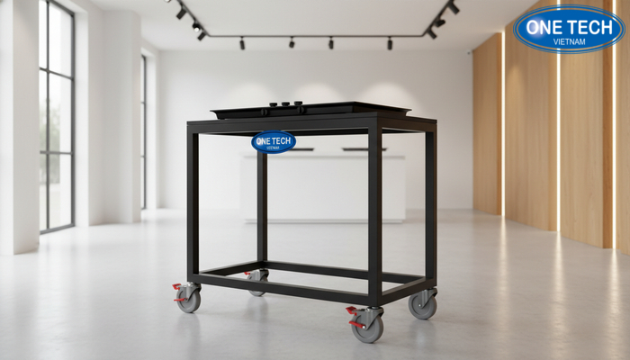 Kệ trưng bày bếp từ di động có bánh xe tiện lợi