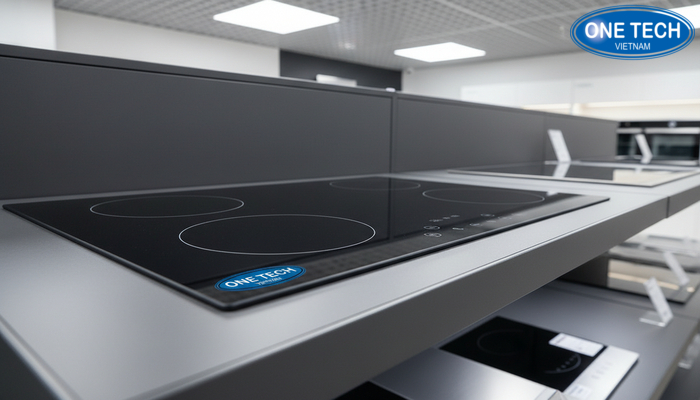 Bề mặt kệ trưng bày bếp từ dễ vệ sinh, hạn chế trầy xước