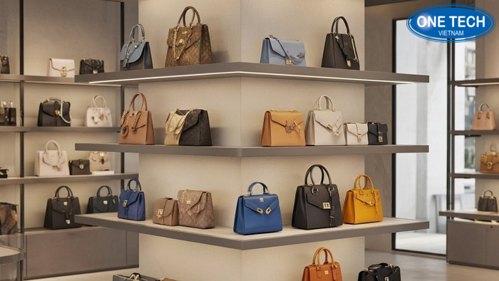 Tang trung bay tui xach theo tam nhin Minh họa tầng mắt tầng tay tầng thấp khi trưng bày túi xách trên kệ
