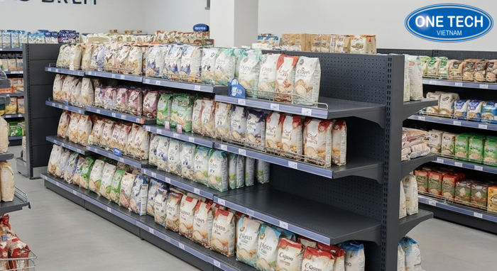 Thiết kế layout quầy gạo trước khi lắp kệ Mô phỏng 2D 3D layout quầy gạo trước khi thi công