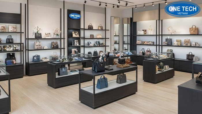 So do bo tri ke trung bay tui xach trong shop Sơ đồ lối đi và vị trí điểm vàng đặt kệ túi xách gần cửa và đầu kệ