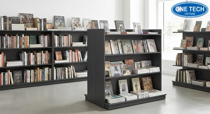 So sánh kệ đứng, kệ nghiêng và kệ đôi mặt cho trưng bày sách báo
