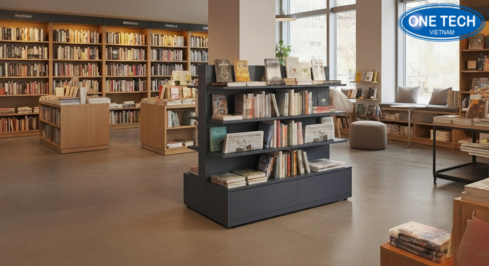 Mẫu thiết kế kệ trưng bày sách báo theo yêu cầu cho nhà sách tại An Giang