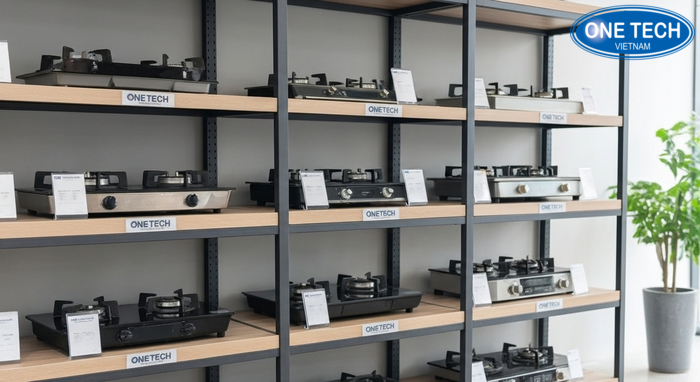 Tiêu chí chọn kệ trưng bày bếp gas Tiêu chí chọn giá kệ bếp gas showroom theo kích thước và an toàn