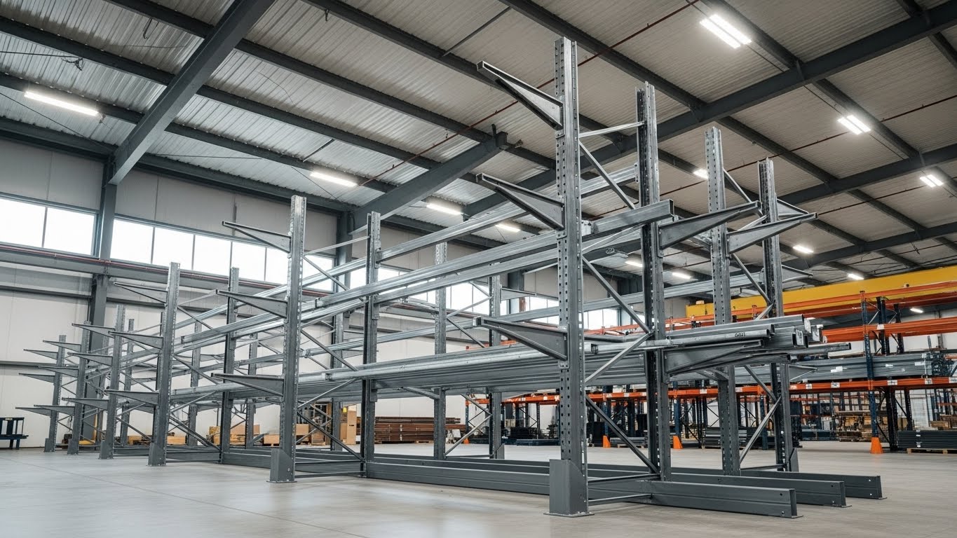 Tổng quan hệ thống kệ tay đỡ tại kho hàng An Giang