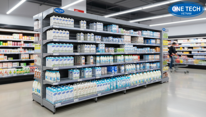 Vệ sinh và bảo quản kệ trưng bày sữa đúng cách