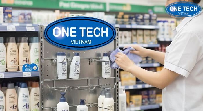 Vệ sinh kệ treo dầu gội dây inox và sắt sơn tĩnh điện đúng cách