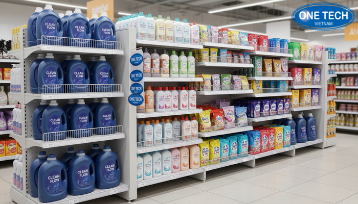 So sánh mẫu kệ trưng bày nước giặt Bảng so sánh nhanh các mẫu kệ trưng bày nước giặt