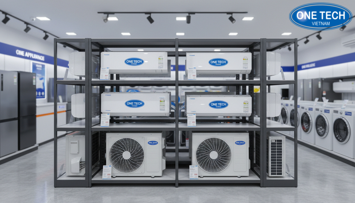 Hình ảnh dự án kệ trưng bày máy lạnh triển khai tại An Giang