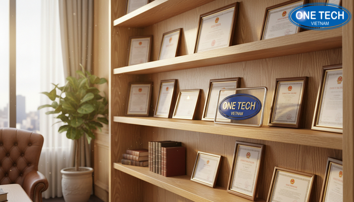 Kệ gỗ trưng bày bằng khen Mẫu kệ trưng bày bằng khen chất liệu gỗ sang trọng