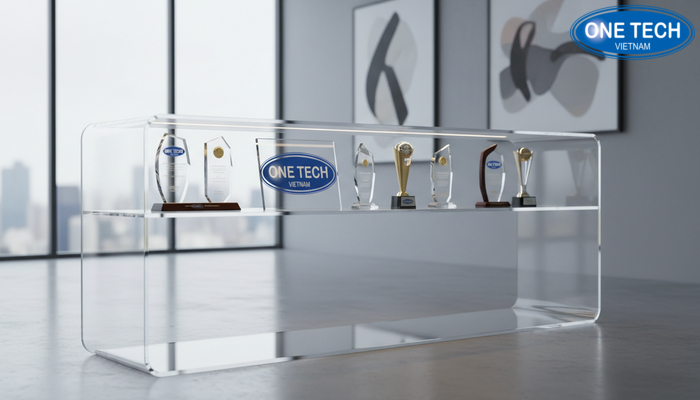 Kệ kính mica trưng bày bằng khen Kệ trưng bày bằng khen kính mica trong suốt làm nổi bật nội dung