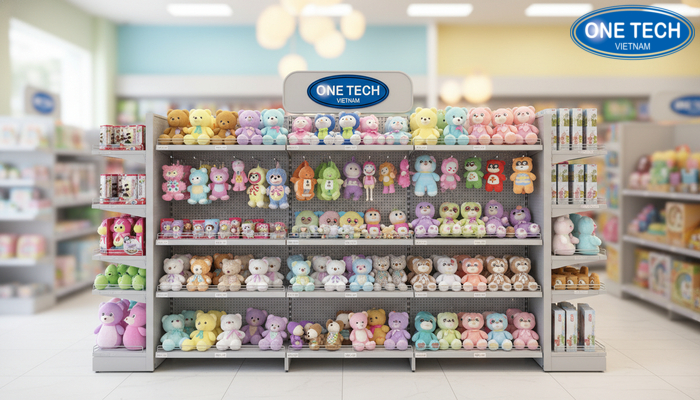 Kệ lưng lưới đa năng khung thép trưng bày gấu bông