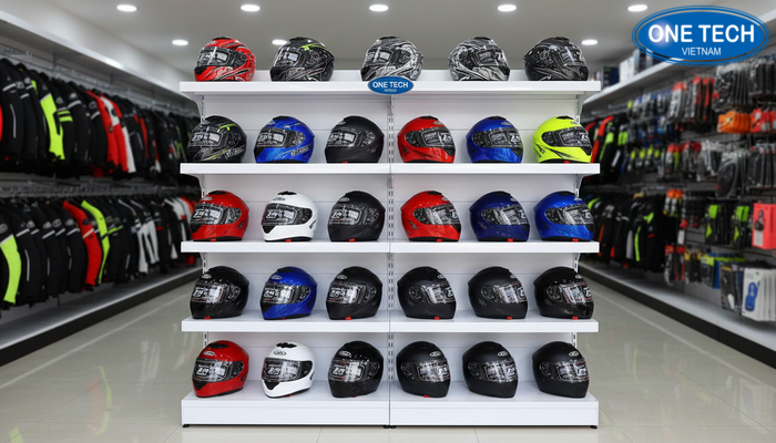 Kệ nhựa để nón bảo hiểm giá rẻ dễ lau chùi