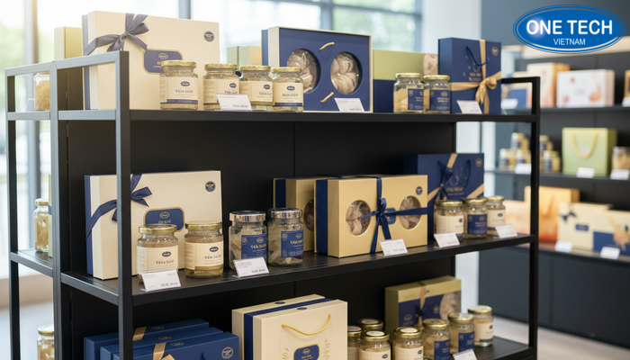 Kệ sắt sơn tĩnh điện trưng bày yến sào Kệ sắt sơn tĩnh điện đơn giản dùng cho khu vực trưng bày yến sào