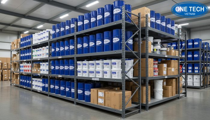 Kệ trung tải trưng bày và lưu trữ thùng sơn nước tải trọng lớn