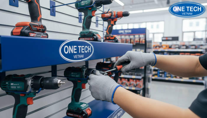 Kiểm tra định kỳ kệ trưng bày máy khoan Kiểm tra ốc vít và móc treo của kệ trưng bày máy khoan để đảm bảo an toàn