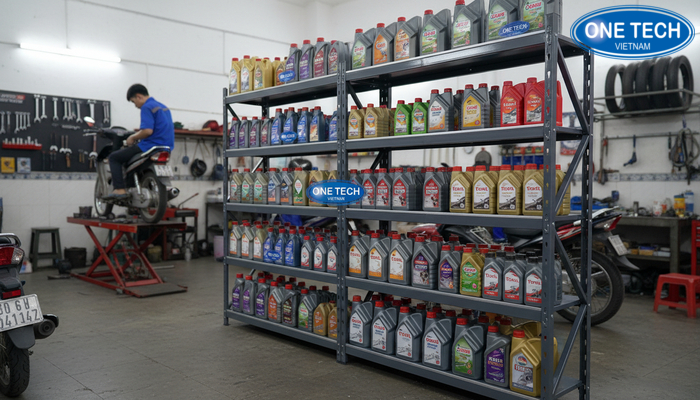 Mẫu kệ V lỗ điều chỉnh tầng cho tiệm sửa xe tại An Giang