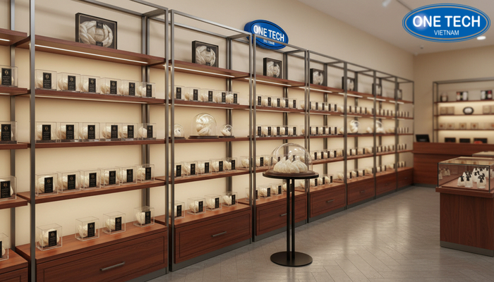 Kiểu dáng kệ trưng bày yến sào theo diện tích Tham khảo kiểu dáng kệ trưng bày yến sào theo diện tích cửa hàng