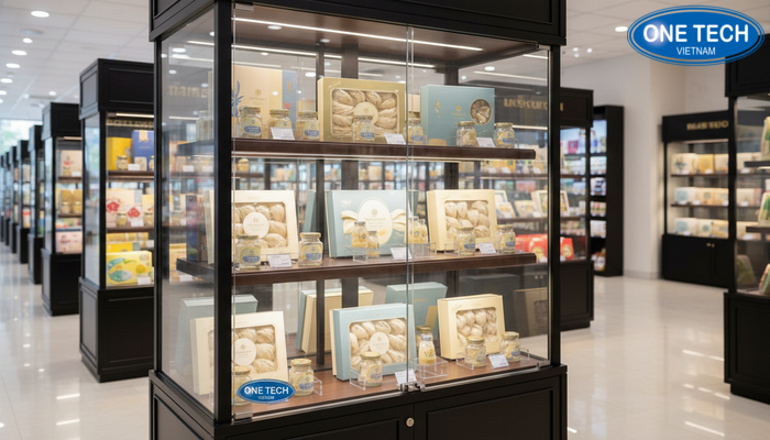 Tủ trưng bày yến sào có khóa Tủ trưng bày yến sào có khóa bảo mật cho sản phẩm giá trị cao