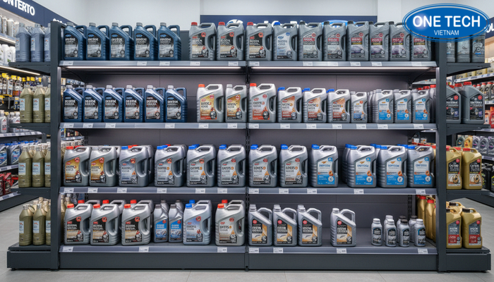 Ví dụ phân tầng dầu nhớt theo dung tích và công dụng để khách dễ tìm