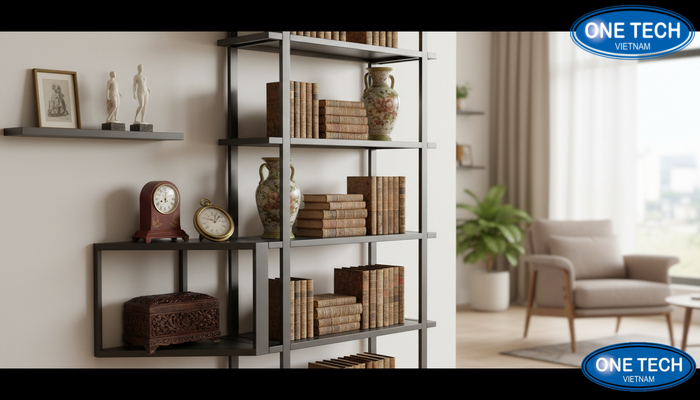 Mẫu kệ trưng bày đồ cổ cho không gian nhỏ Bộ sưu tập kệ đứng, kệ treo tường, kệ góc phù hợp không gian nhỏ