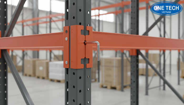 Beam và chốt an toàn kệ selective Chi tiết beam và chốt an toàn của kệ selective