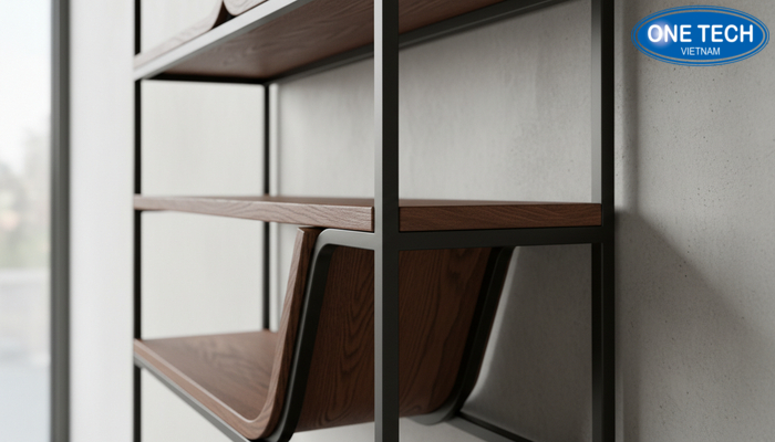 Nhận biết chất lượng kệ trưng bày đồ cổ qua vân gỗ và liên kết Cận cảnh vân gỗ và mối liên kết giúp nhận biết chất lượng kệ trưng bày đồ cổ