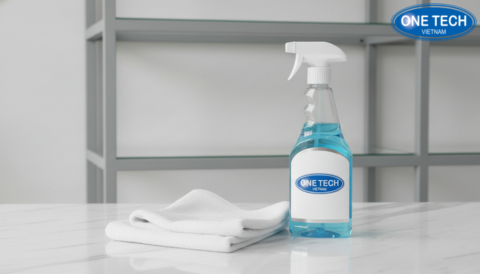 Dụng cụ vệ sinh kệ trưng bày cúp Dụng cụ cần thiết để vệ sinh kệ trưng bày cúp gồm khăn mềm và dung dịch lau kính